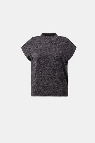 Mock Neck Lurex Sweater Top