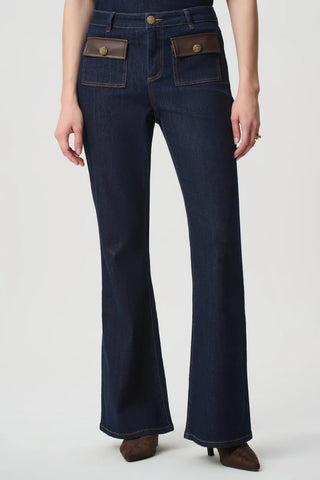 Featherweave Patch Pocket Flare Jeans