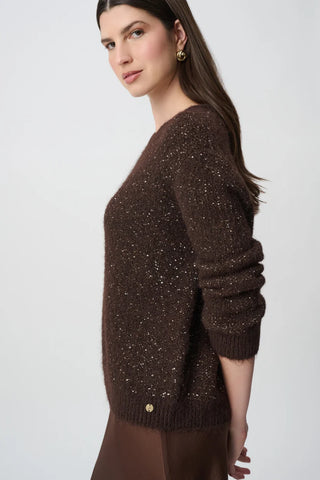 Sequin Yarn Crewneck Sweater