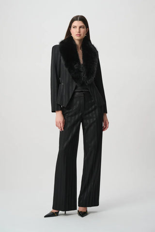 Tailored Striped Wide-Leg Pants