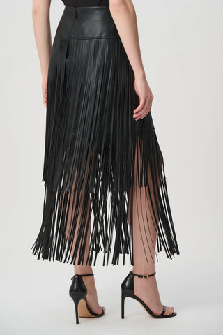 Leatherette Fringe Skirt