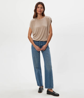 Sharon Shirred Shoulder Bubble Top