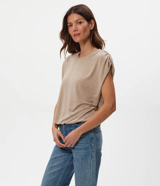 Sharon Shirred Shoulder Bubble Top