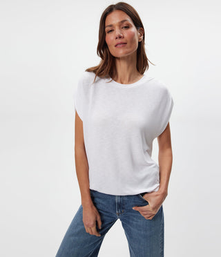 Sharon Shirred Shoulder Bubble Top