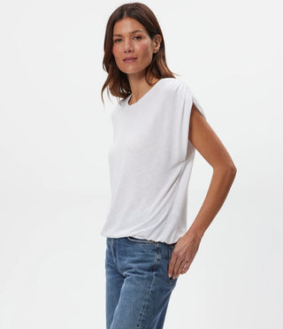 Sharon Shirred Shoulder Bubble Top