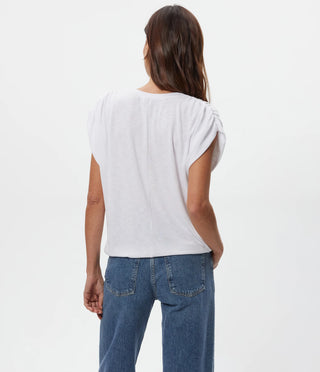 Sharon Shirred Shoulder Bubble Top