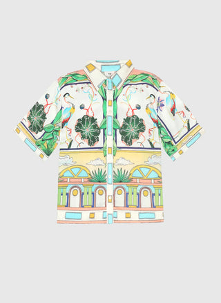 SILVALY Bird Print Blouse