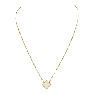 Tess Clover Pendant Necklace White Stone