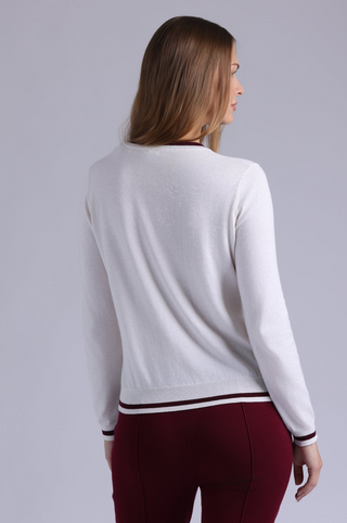 Supima Cotton Cashmere Crew with Tipping