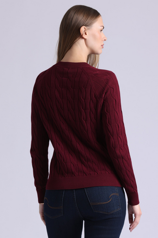 Cotton Marled Cable Crew