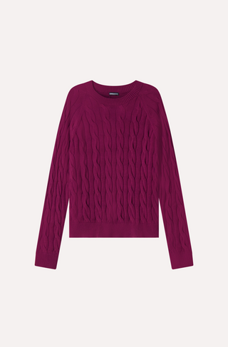 Cotton Marled Cable Crew
