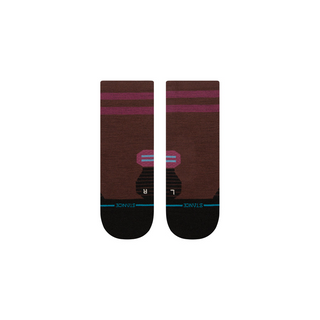 Run Quarter Socks Light Wool Dark Brown Multi
