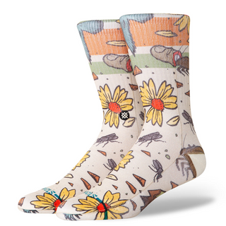 Todd Francis X Stance Trashed Crew Socks Off White