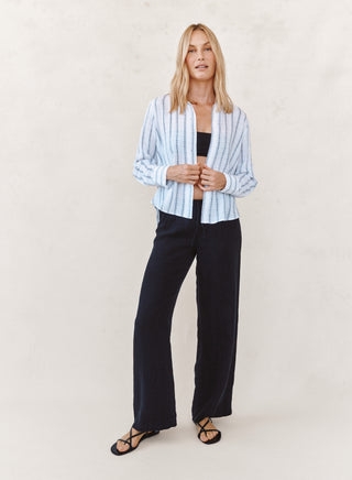 Clean Split Back Button Down