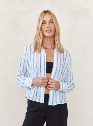 Clean Split Back Button Down