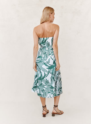 Flowy Strapless Midi Dress