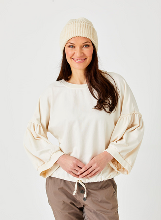 Bo Bubble Sleeve Sweatshirt with Drawstring