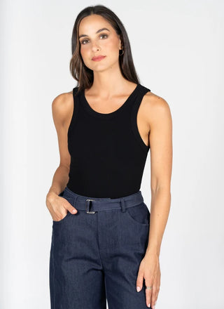 Bamboo Rib High Crew Tank