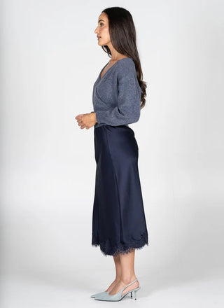 Satin Skirt Lace Trim