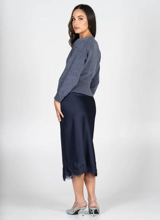 Satin Skirt Lace Trim