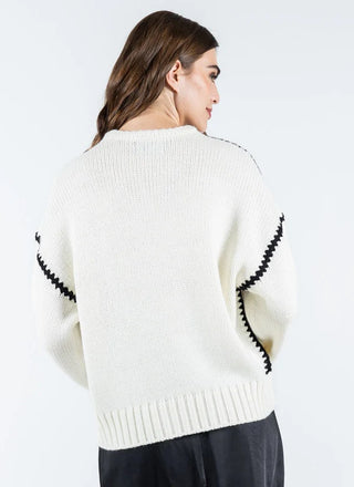 Knit Sweater With Embroidered