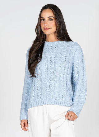 Cable Knit Crew Neck Sweater
