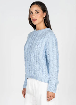 Cable Knit Crew Neck Sweater