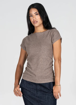 Ruched Side Cap Sleeve Top