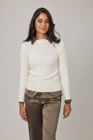 Crew Neck Chain Knitted Sweater