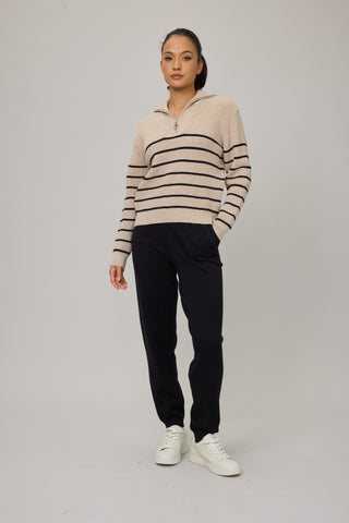 Comfort Rib Sweater With Zipper