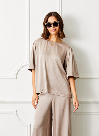 Grafton Kimono Sleeve Satin Top