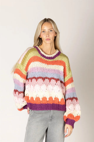 Hala Hand Knit Stripe Sweater
