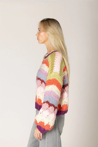 Hala Hand Knit Stripe Sweater