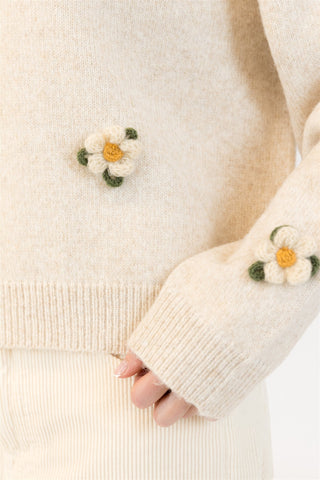 Holly Flower Crew Neck Pullover