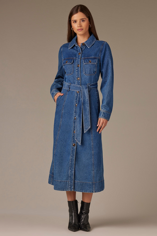 Button Down Denim Dress