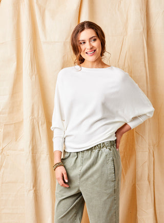 Lincoln Slash Neck Batwing Knit Sweater