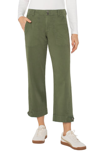 Utility Crop Cargo Pants With Tab Hem 26"