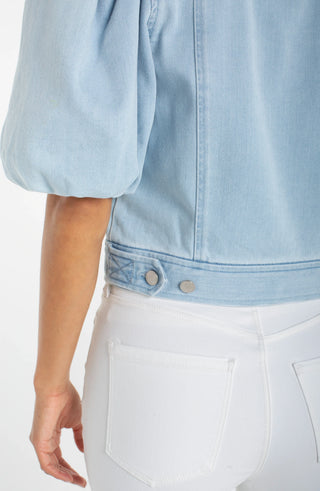 Puff Sleeve Cropped Trucker Jacket