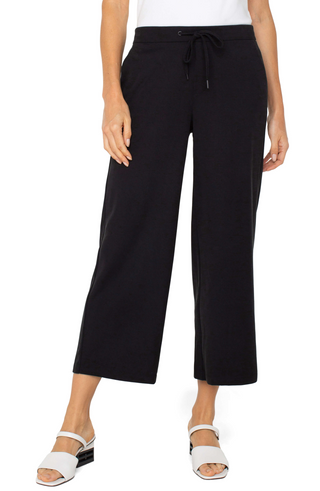Pull-on Wide Leg Crop Trouser