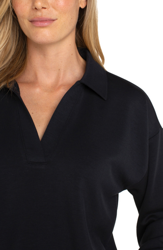 V-neck Popover With Collar