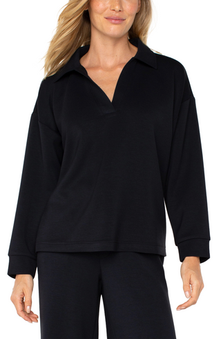 V-neck Popover With Collar