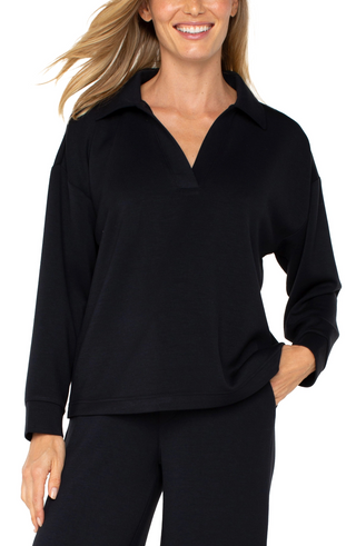 V-neck Popover With Collar