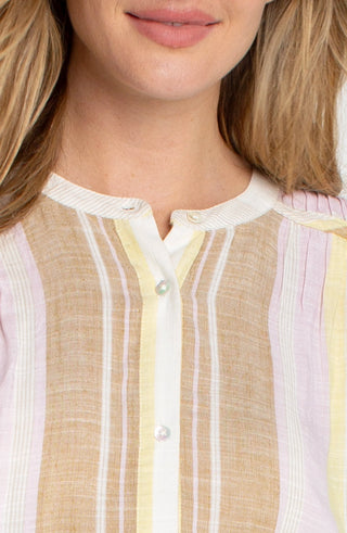 Dolman Button Front Woven Blouse