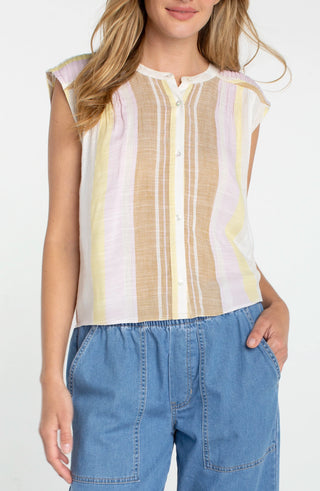 Dolman Button Front Woven Blouse