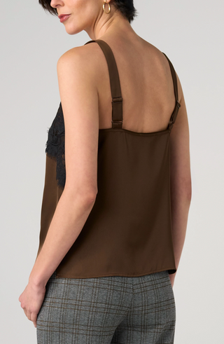 Sleeveless Woven Top with Lace