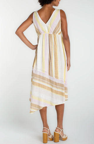 Sleeveless V-neck Handkerchief Dress