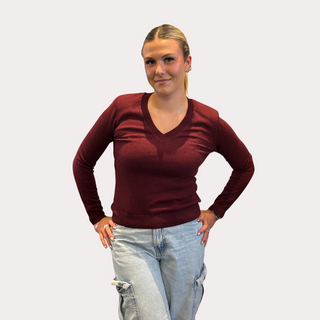Power Shoulder Long Sleeve Sweater