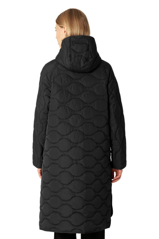 Long Quilted Jacket with Hood