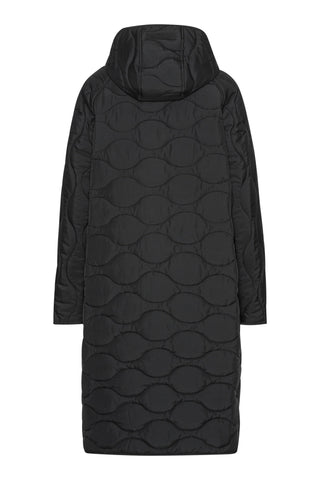 Long Quilted Jacket with Hood