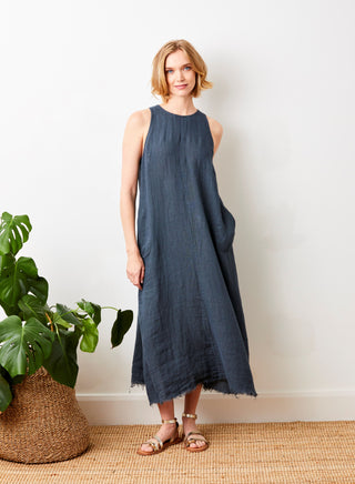 Seren Sleeveless Maxi Dress Raw Hem